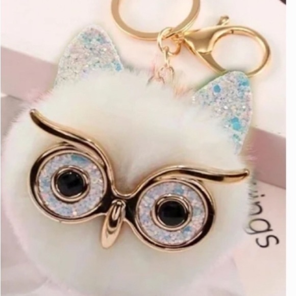 Cute Owl Keychain with Gold Accents - Picture 1 of 3